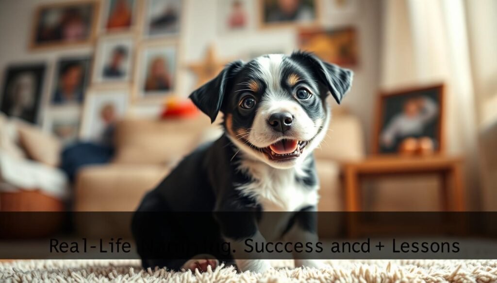 black white dog naming success