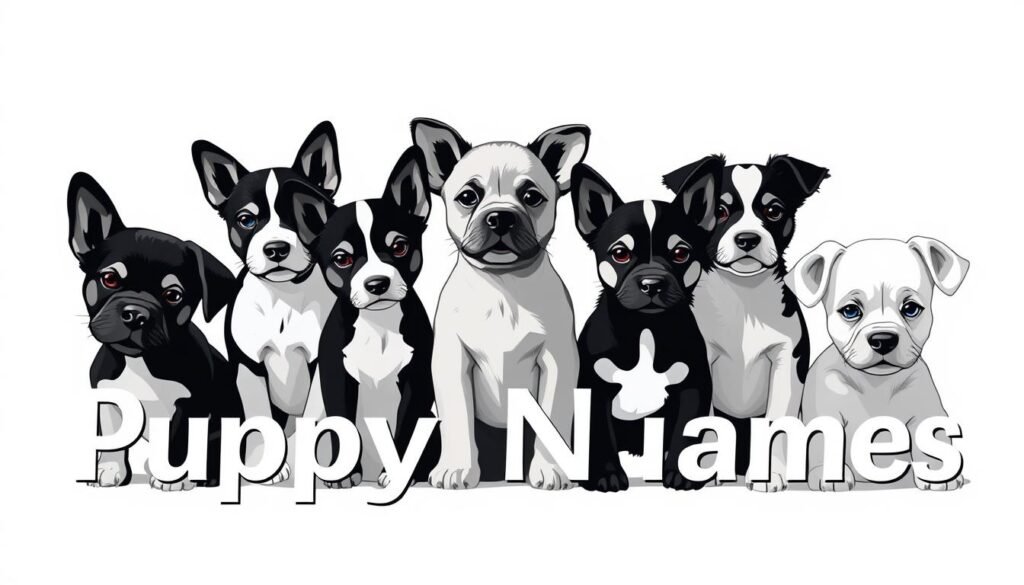 trendy black white dog names