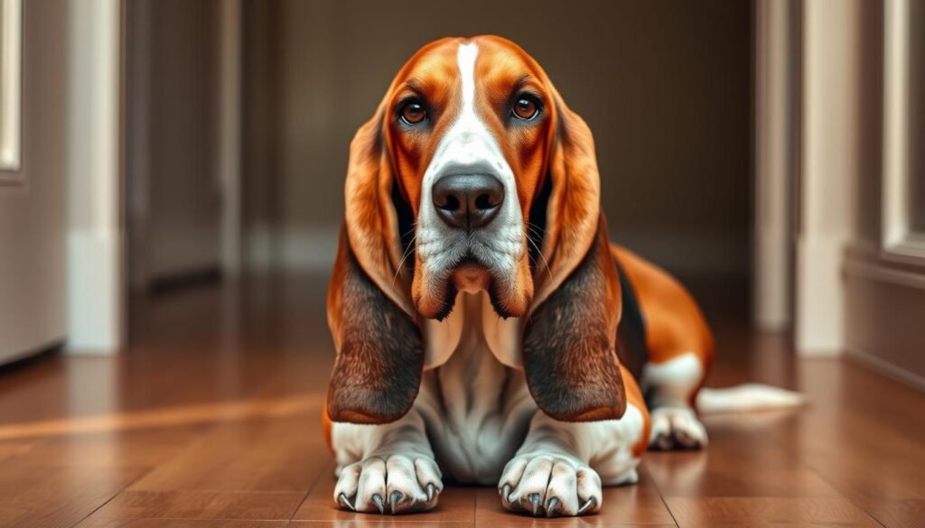 basset hound with big ears