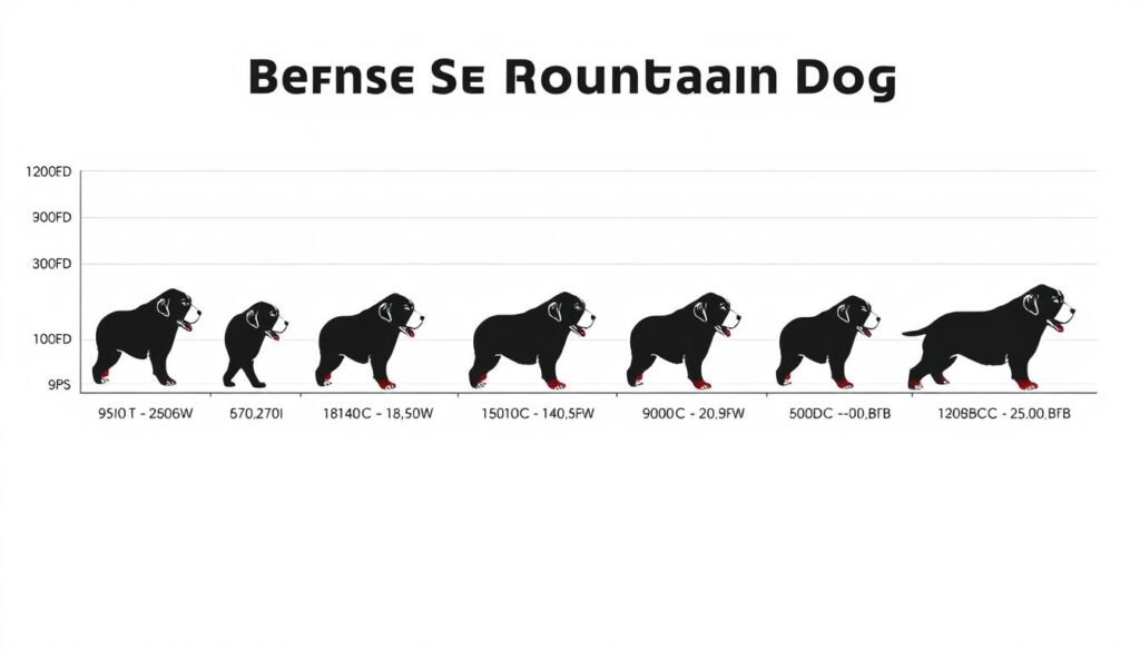 A detailed, scientific-looking chart displaying various levels of "Pounds per Square Inch" (PSI) measurements, showcasing the bite force range of the Bernese Mountain Dog. The chart is presented against a clean, minimalist background, with a sleek, modern design aesthetic. The measurements are clearly labeled and organized in a grid-like layout, with precise numerical values and color-coded sections denoting different force levels. The overall mood is one of clinical precision and data-driven analysis, complementing the investigative nature of the article's subject matter.