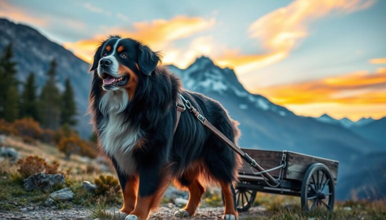 bernese mountain dog pull cart