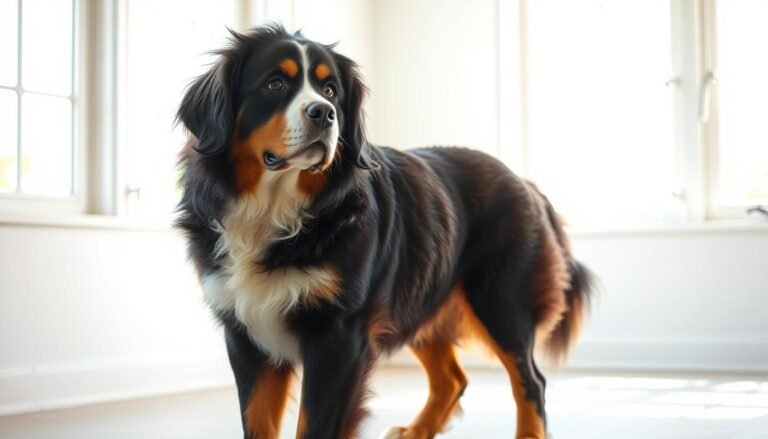 shaved bernese mountain dog